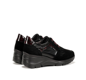 Fluchos "F1509" Black/Brown - Wedge Sneaker