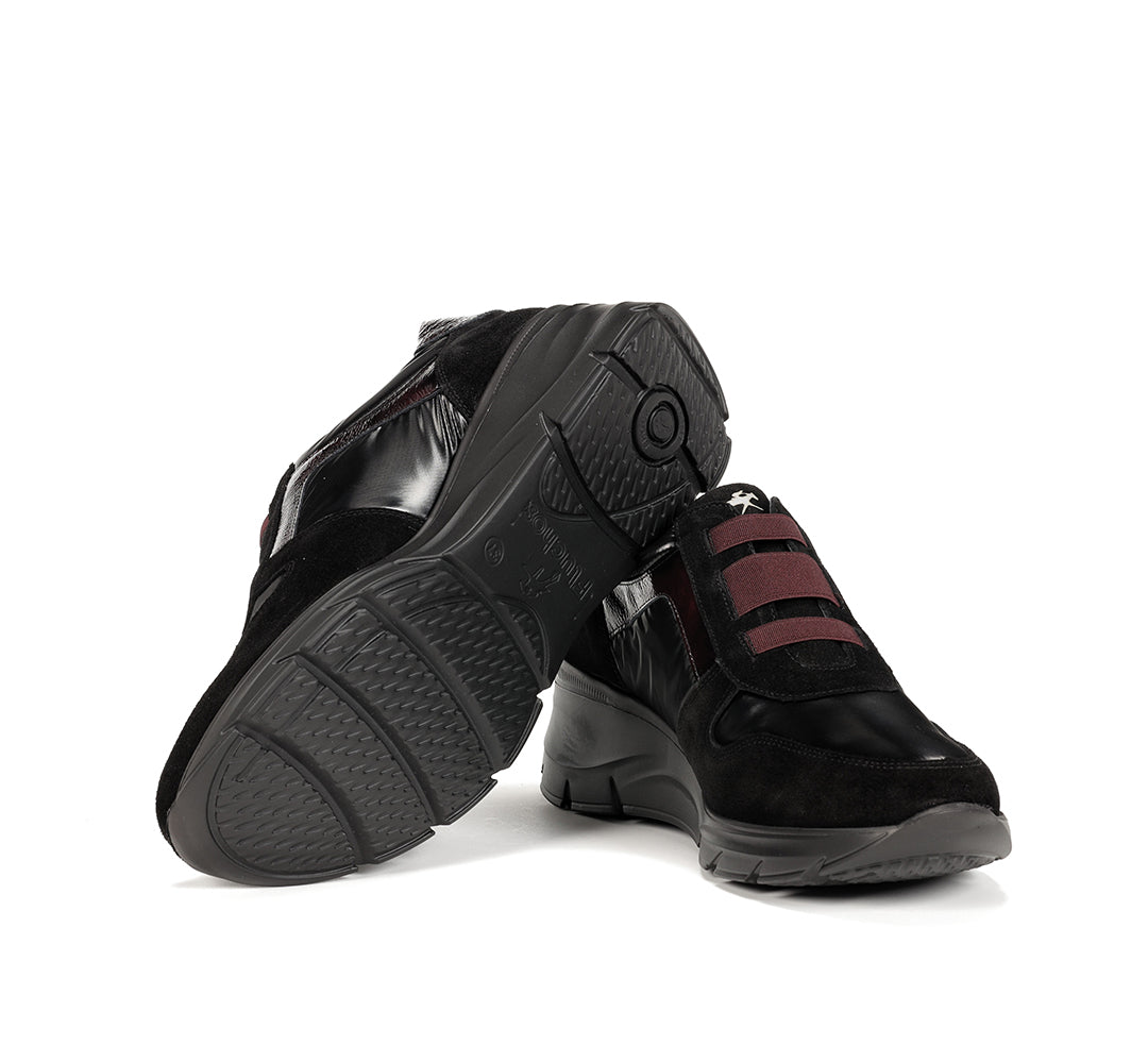 Fluchos "F1509" Black/Brown - Wedge Sneaker