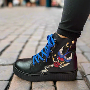 Chanii B "Tattoo" Black/Multi - Short Boot