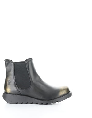 Fly London "Salv"  Black Boot with gold toe