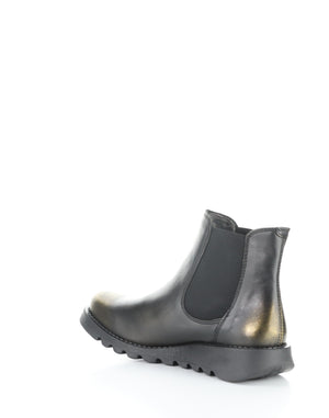 Fly London "Salv"  Black Boot with gold toe