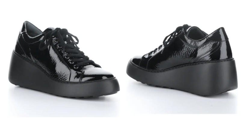 Fly London "Dile" Black Patent - Wedge Sneaker