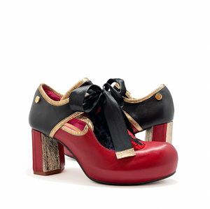 Chanii B "Diana" Red/Black/Gold/Royal Velvet - Pump