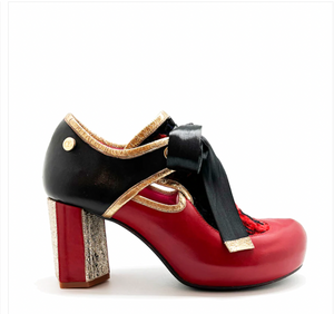 Chanii B "Diana" Red/Black/Gold/Royal Velvet - Pump