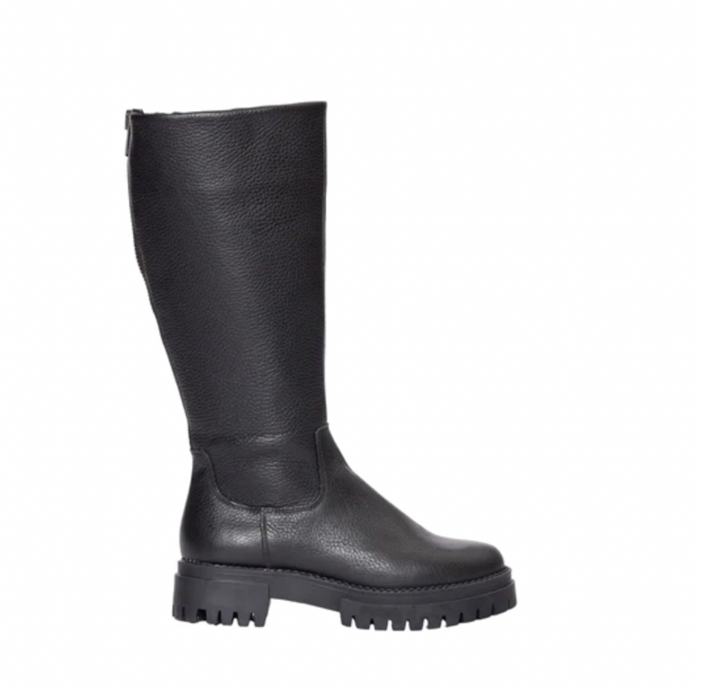 Ateliers "Colt" black tall leather boot