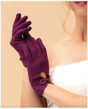 Powder "Suki" Damson burgundy glove