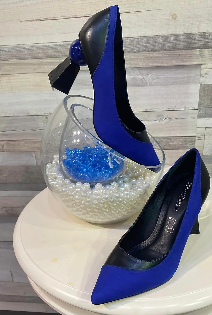 Capelli Rossi Indigo blue leather pump high heel