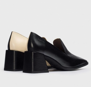 Wonders "H-4344 Black and cream loafer dress shoe