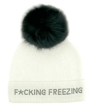 Mitchies "F*cking Freezing Pom Pom winter hat
