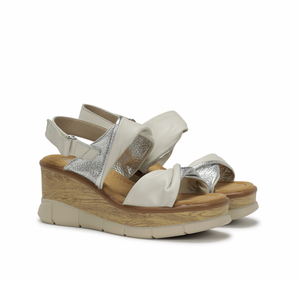 Dorking D9004 white wedge sandal