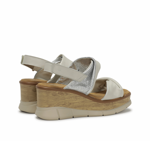 Dorking D9004 white wedge sandal