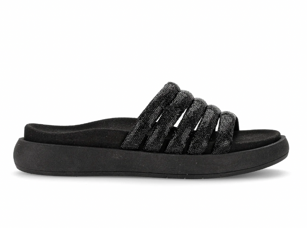 Gabor 43-752-87 Black sparkle slide sandal