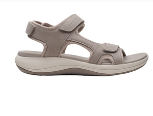 Clarks Ladies "Mira Bay" Stone - Adjustable Velcro Sandal