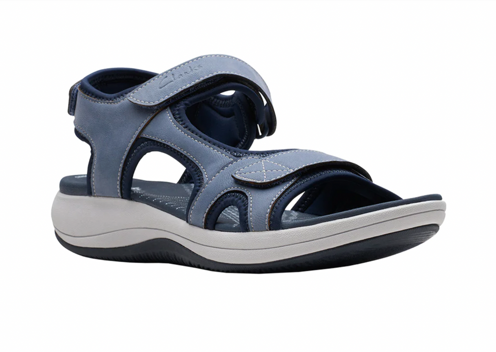 Clarks Ladies "Mira Bay" Blue - Adjustable Velcro Sandal