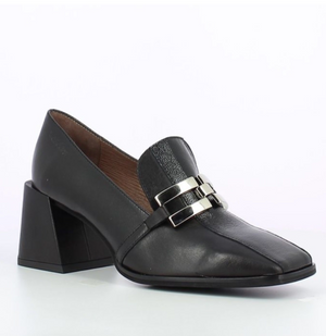 Wonders "H-4323" Black Leather/Black Patent - Loafer