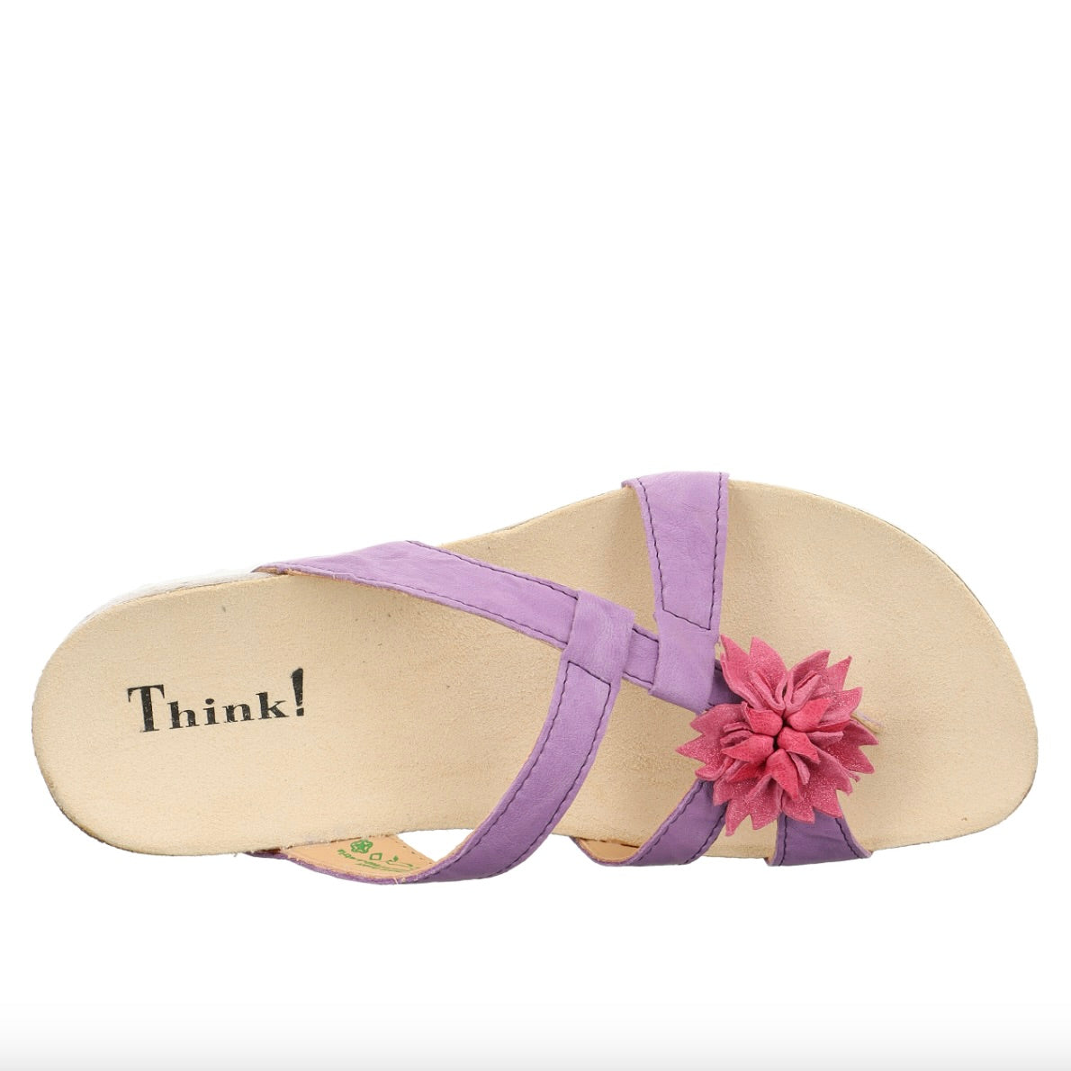 Think! "904-5000" Lilac/Pink Flower - Wedge Sandal