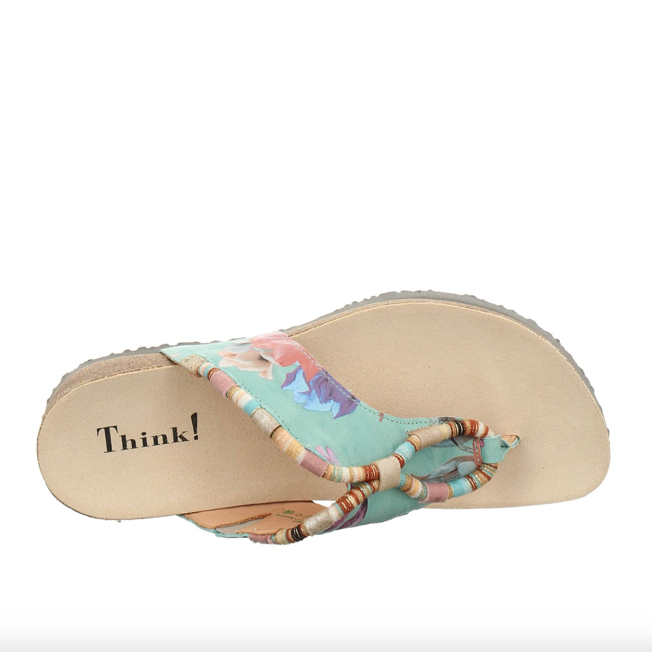 Think! "211-7010" Turquoise Combo - Wedge Sandal