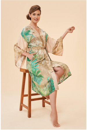 Powder UK Oasis Kimono Gown in Coconut