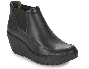 Fly London Yofi Black wedge boot