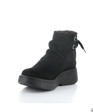 Fly London Mebs Black wedge lace boot