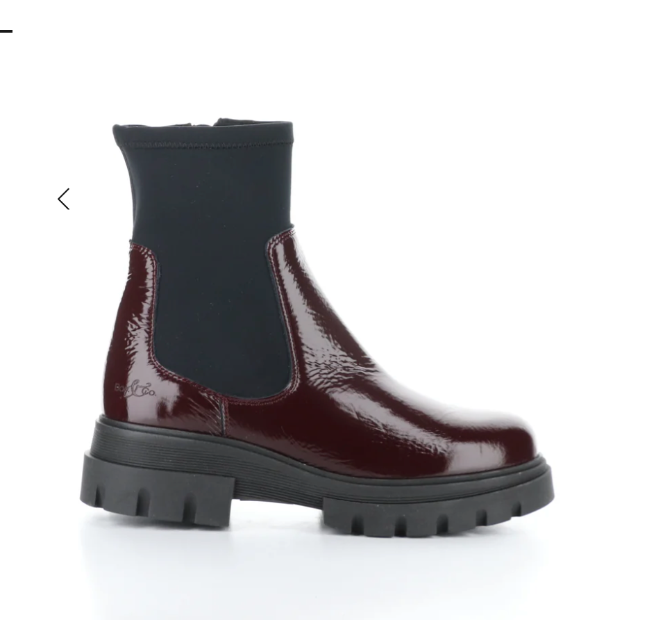 Bos&Co. "Five" Bordo patent waterproof - Ankle Boot