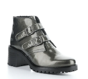 Bos & Co "Issey" Pewter patent waterptoof boot