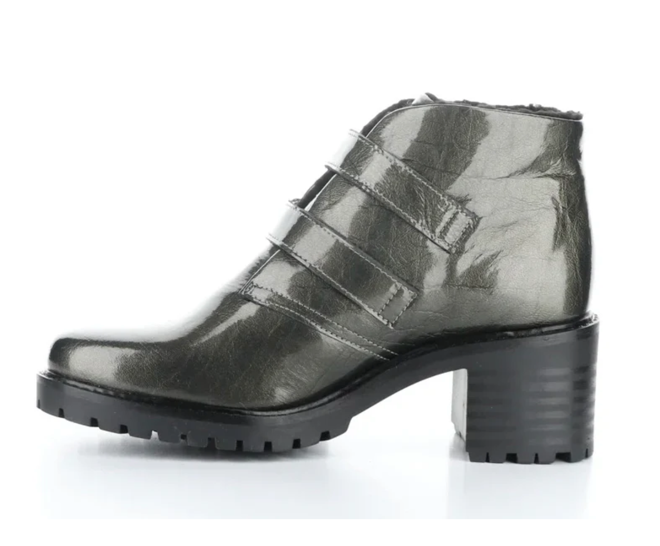 Bos & Co "Issey" Pewter patent waterptoof boot