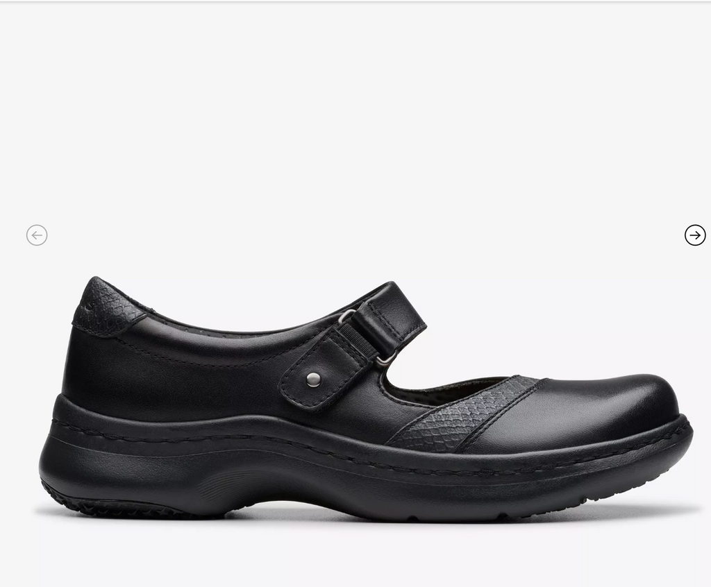 Clarks "Pro Pace " Black leather walking shoe