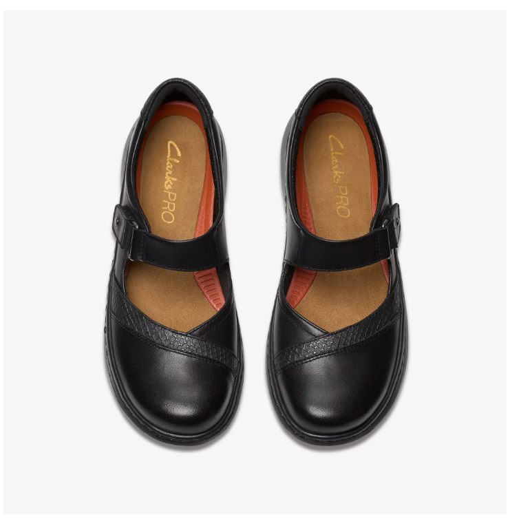 Clarks "Pro Pace " Black leather walking shoe