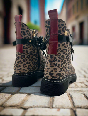 Chanii B "Paris" Leopard boot with red back