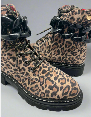 Chanii B "Paris" Leopard boot with red back