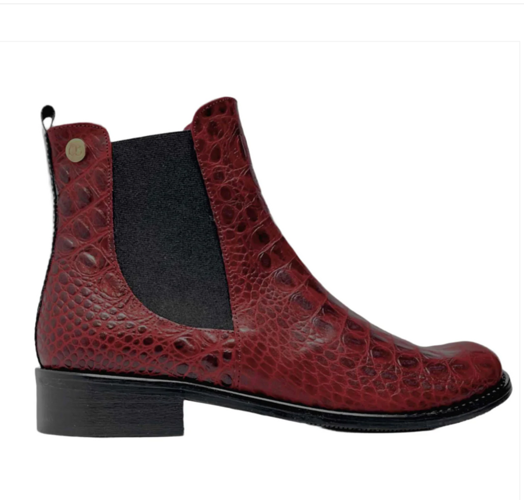 Chanii B "Taille" wine croc - Ankle Boot