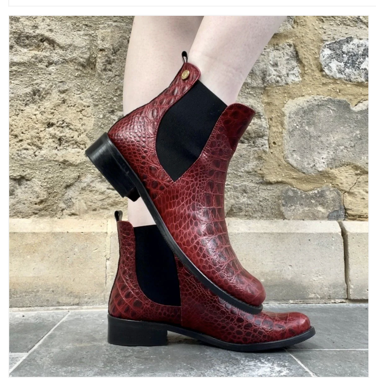 Chanii B "Taille" wine croc - Ankle Boot