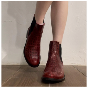 Chanii B "Taille" wine croc - Ankle Boot