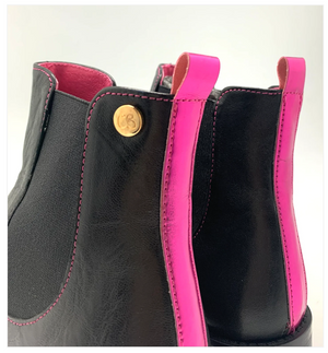 Chanii B "Taille" Black with fuchsia - Ankle Boot