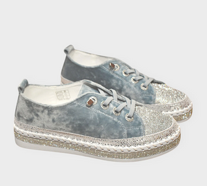 BERNIE MEV "Jodi" Blue velvet sneaker