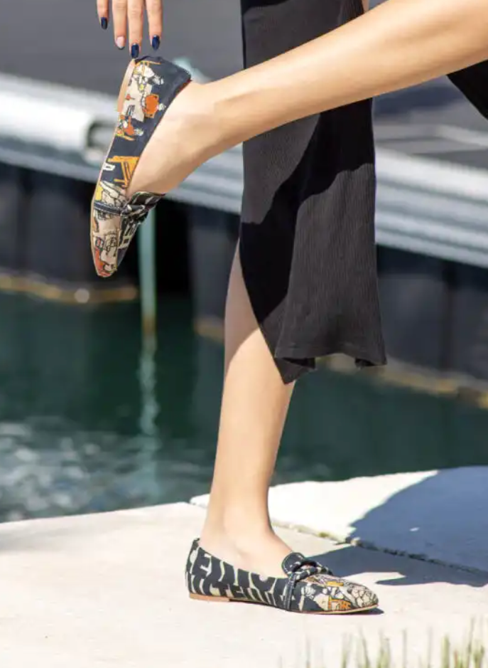 DOGO  "Fave - Supper" Black multi color flat shoe