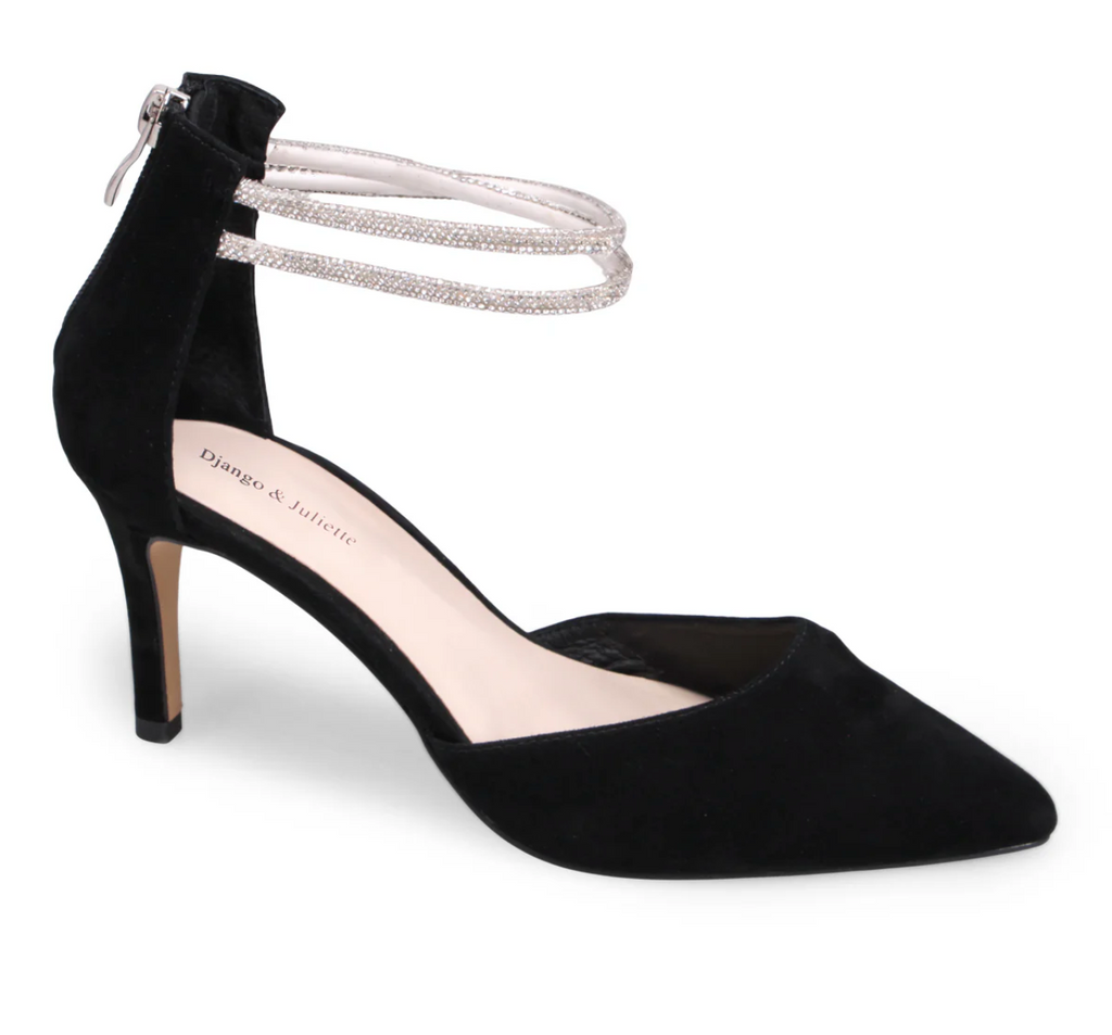 Django & Juliette "Barclays" Black back zip pump