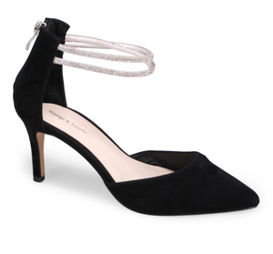 Django & Juliette "Barclays" Black back zip pump