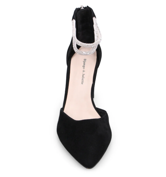 Django & Juliette "Barclays" Black back zip pump