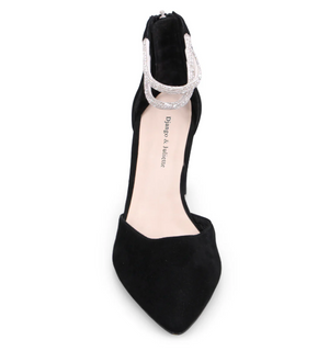 Django & Juliette "Barclays" Black back zip pump