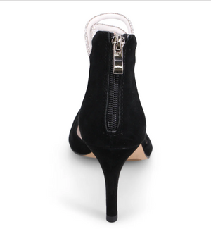 Django & Juliette "Barclays" Black back zip pump