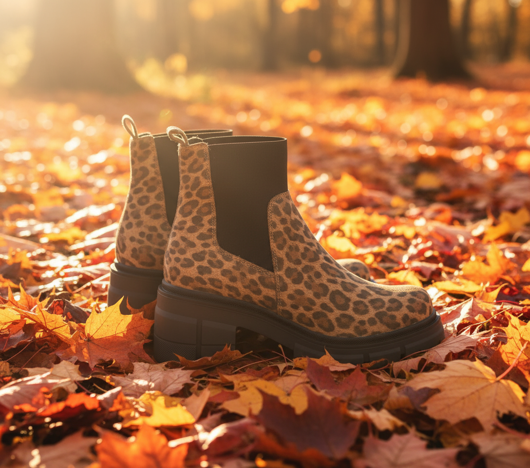 Bos & Co "BIANC" LEOPARD WATERPROOF BOOT