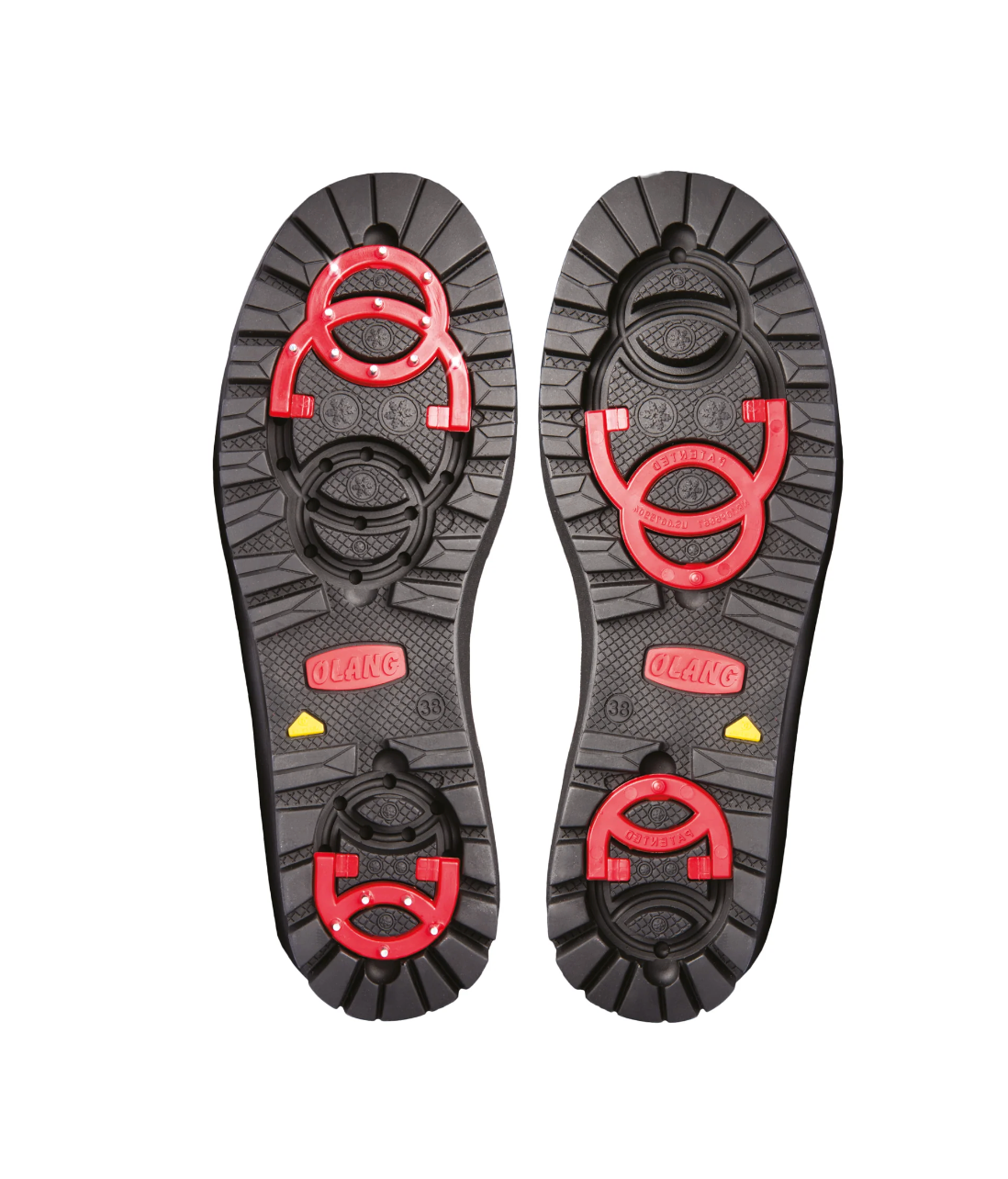 Olang "Spoke" Red Patent winter boot with ice cleat