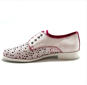 Chanii B "Cordon" White/Pink Crackle - Perforated Sneaker