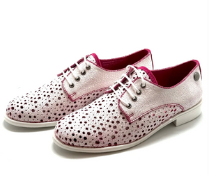 Chanii B "Cordon" White/Pink Crackle - Perforated Sneaker