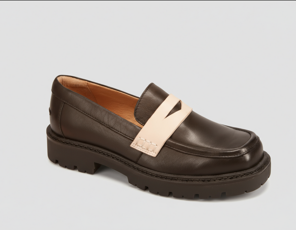 Miz Mooz "Felina" Black and cream loafer