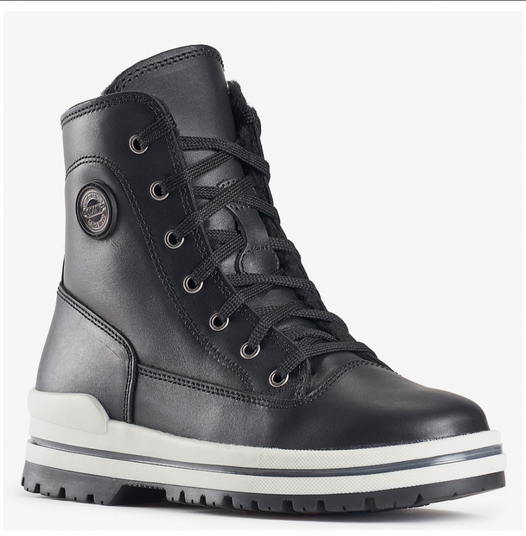 Olang 'Rita" Black/white leather winter boot ice cleat -30