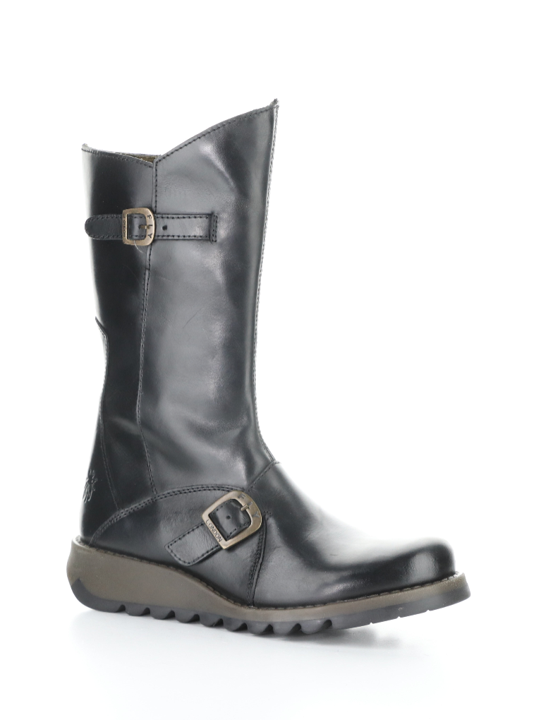 Fly London "MES" Black tall wedge boot