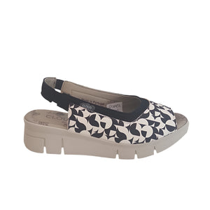 Cloud "Ipomea" Black/White - Platform Sandal